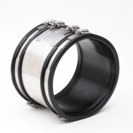 EPDM Flexibele koppeling + verstevigingband 108-137mm zwart