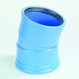 DykaSono PVC Bocht 50mm 2x mof 15° blauw