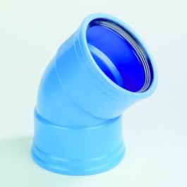 DykaSono PVC Bocht 50mm 2x mof 45° blauw