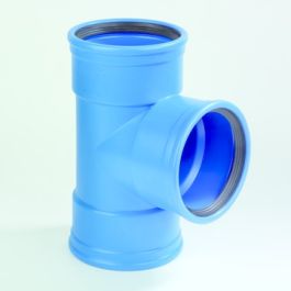 DykaSono PVC T-stuk 50mm 3x mof 90° blauw