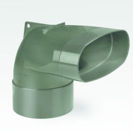 DYKA AIR Eindstuk ovaal 195mm - 125mm ventiel 2x lijmmof groen H=50