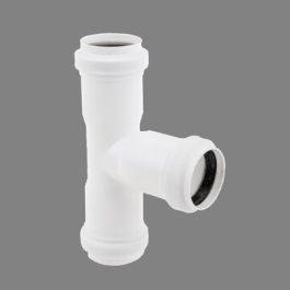 PP T-stuk 32mm 3x mof 90° wit