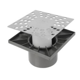 ABS Binnenwerk met RVS rooster type D15 150mm zilvergrijs