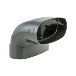 DYKA AIR Staande bocht verticaal ovaal 195mm 2x lijmmof 90° groen NW