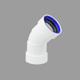 PP+ Bocht 40mm 2 x mof 45° wit