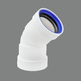PP+ Bocht 50mm 2 x mof 45° wit