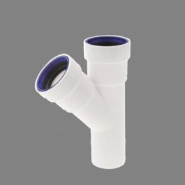 PP+ T-stuk 40mm 2 x mof 45° wit