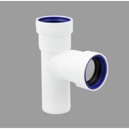 PP+ T-stuk 40mm 2 x mof 45° wit