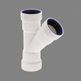 PP+ Stroom T-stuk 40mm 3 x mof 45° wit