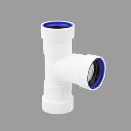 PP+ Stroom T-stuk 40mm 3 x mof 90° wit