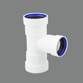 PP+ Verloop stroom T-stuk 50x40mm 3 x mof 90° wit