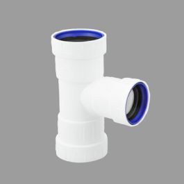 PP+ T-stuk 50mm 2 x mof 45° wit