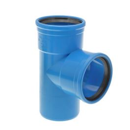 DykaSono PVC T-stuk 90mm 2 x mof/1 x spie 90° blauw
