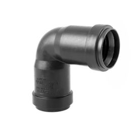 PP Bocht 32mm 2x mof 90° zwart