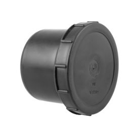 PP Eindstuk met schroefdeksel passend in de mof 110mm spie zwart