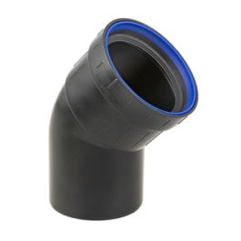PP+ Bocht 75mm mof/spie 45° zwart