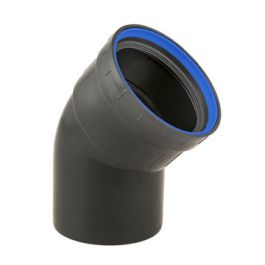 PP+ Bocht 90mm mof/spie 45° zwart