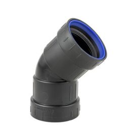 PP+ Bocht 40mm 2 x mof 45° zwart