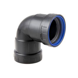 PP+ Bocht 40mm 2 x mof 90° zwart