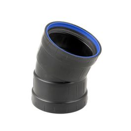 PP+ Bocht 90mm 2 x mof 22.5° zwart