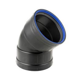 PP+ Bocht 110mm 2 x mof 45° zwart