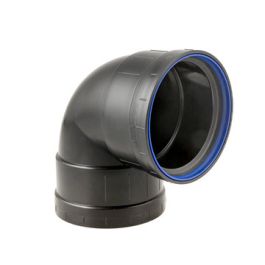 PP+ Bocht 110mm 2 x mof 90° zwart