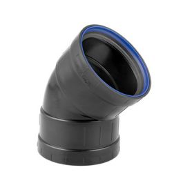 PP+ Bocht 160mm 2 x mof 45° zwart