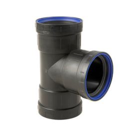 PP+ T-stuk 75mm H=170 3 x mof 90° zwart
