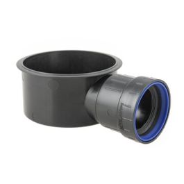 PP+ Onderpot douchegoot zij-uitlaat 50mm H=55mm zwart