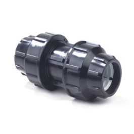 Plas-Fit PP Rechte koppeling 16mm PN16 KIWA 2x knel zwart