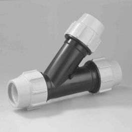 Plas-Fit PP T-stuk 63mm PN16 3x knel 45° zwart