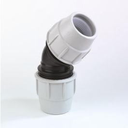 Plas-Fit PP Knie 110mm PN10 2x knel zwart