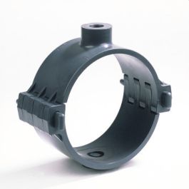 PVC Aanboorzadel 125mm x 1/2" KIWA PN10 binnendraad donkergrijs