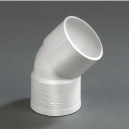PVC Bocht 40mm 2x lijmmof 45° wit