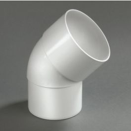 PVC Bocht 100mm mof/ verjongd spie 45° wit