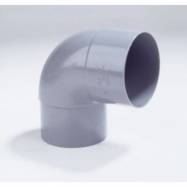 PVC Bocht 100mm mof/ verjongd spie 87,5° grijs