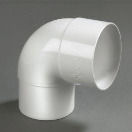 PVC Bocht 100mm mof/ verjongd spie 87,5° wit