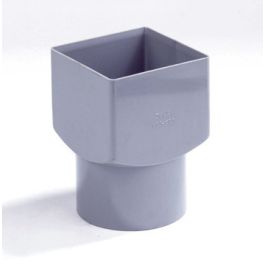 PVC Verloopstuk vierkant op rond 80x80mm lijmmof/ spie grijs