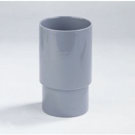 PVC Verlengde HWA mof 70mm mof/ verjongd spie grijs L=127mm