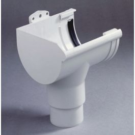 PVC Einduitloop links 120mm lichtgrijs