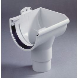 PVC Einduitloop rechts 120mm lichtgrijs