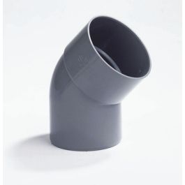 PVC Bocht 125mm lijmmof/ spie 45° grijs