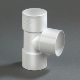 PVC T-stuk 50mm 3x lijmmof 90° wit
