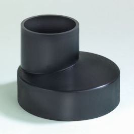 PE Verloopstuk excentrisch 90x63mm zwart