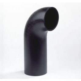 PE Bocht met lang been 40mm 90° zwart L=93mm
