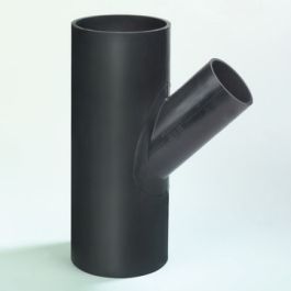 PE Verloop T-stuk 56x50mm 45° zwart