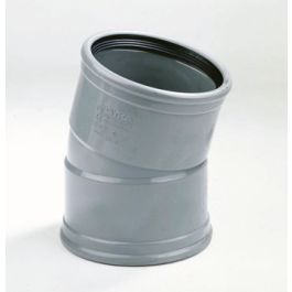 PVC Bocht SN8 110mm 2x mof 15° grijs