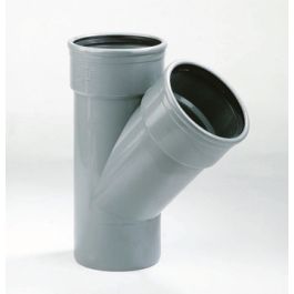 PVC T-stuk SN4 125mm 2x mof/ 1x spie 45° grijs
