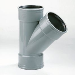 PVC T-stuk SN4 200mm 3x mof 45° grijs