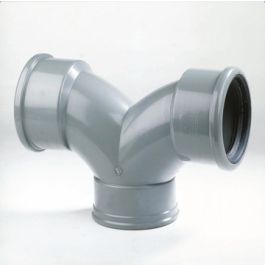 PVC Flexibele stroom T-stuk 125mm 3x mof 90° grijs